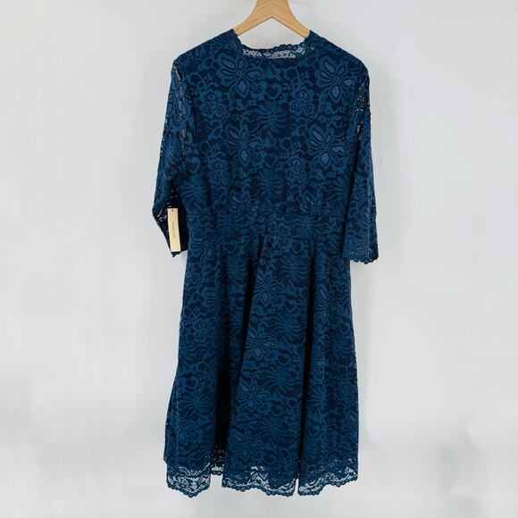 Kiyonna Meadow Dream Maxi Dress Topaz Blue Plus Size 2X Like New - Picture 3 of 11